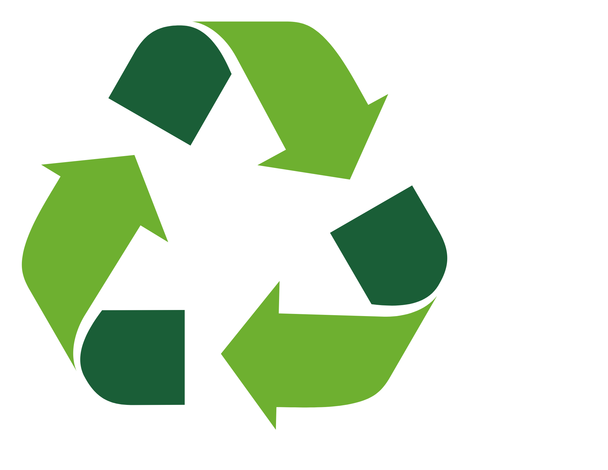 Recycling image of green arrows in a triangle